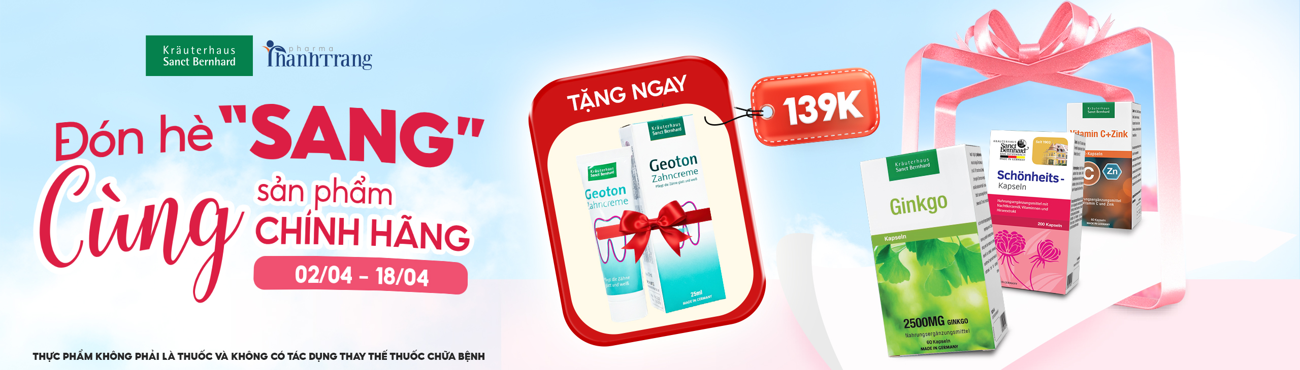 Ưu đãi lớn tháng 4 Từ Thanh Trang Pharma: Đón hè sang cùng sản phẩm chính hãng
